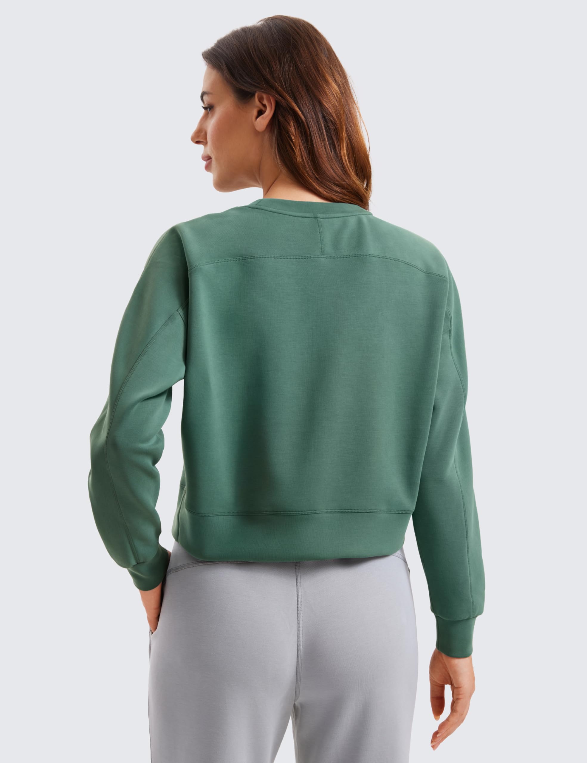 CRZ YOGA SoftAura Bluzy z okrągłym dekoltem | Tekstura brzoskwiniowo-muszkowa, swobodny krój, bluza z kapturem, bluza damska