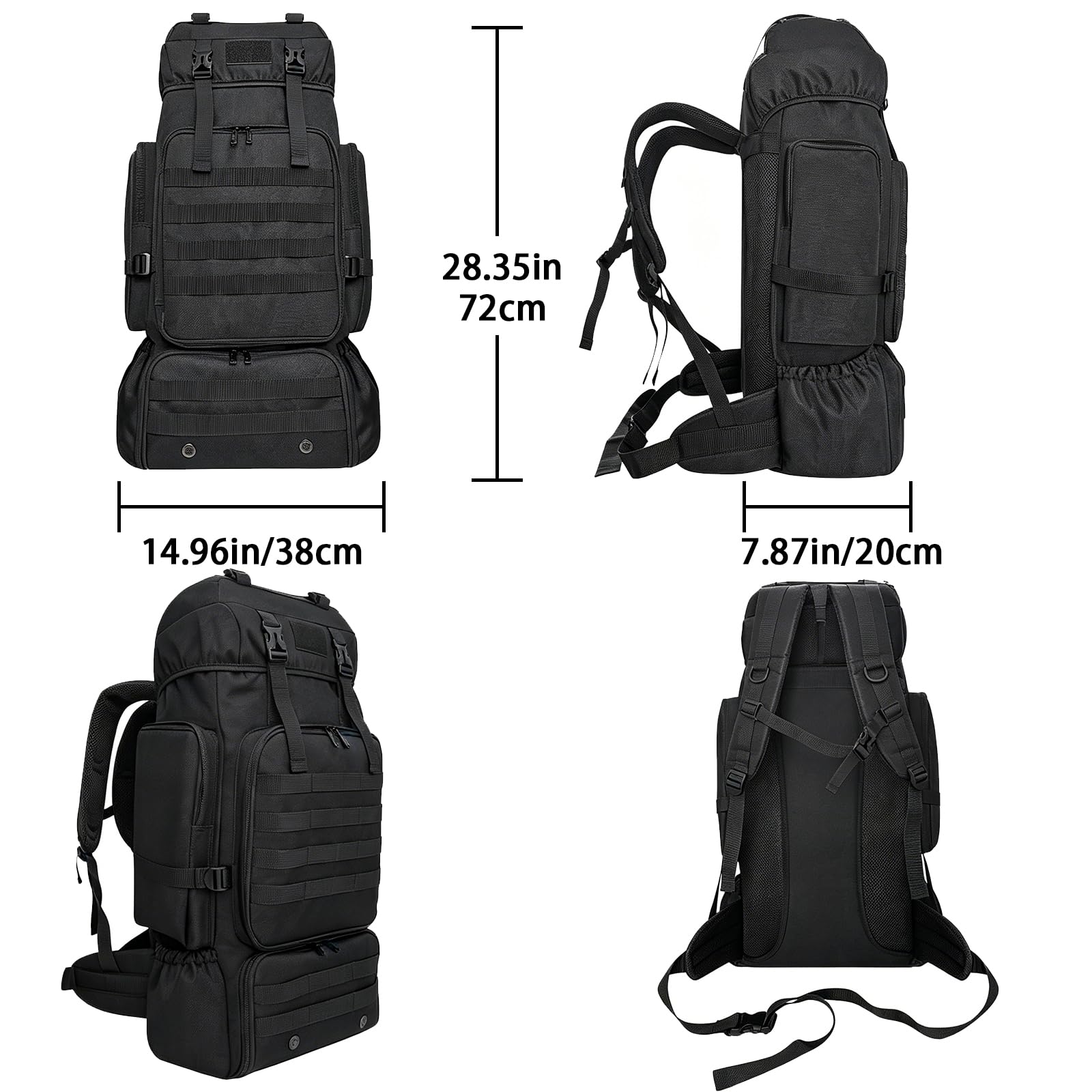 80l plecak turystyczny Trekking plecak kempingowy z kieszenią na buty dla kobiet mężczyzn, duża Podróżna Torba Na Bagaż Plecak podróżny Plecak Na Kolarstwo na świeżym powietrzu Wspinaczka