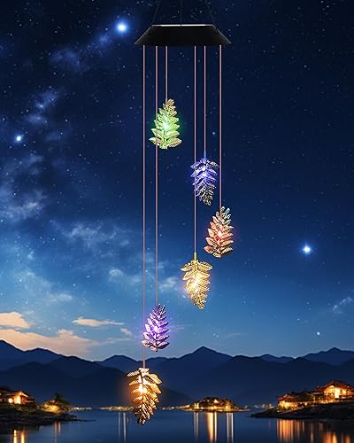 Campanilla de viento solar para exteriores, campanillas de viento para exteriores e interiores, regalos de cumpleaños para mujer, mamá, abuela,