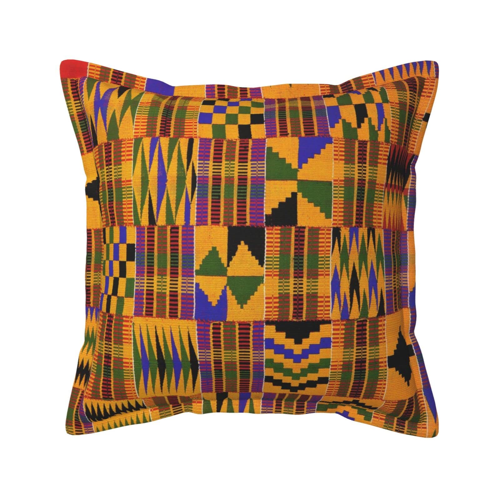 Housse de coussin ethnique africain cuir 45x45 cm canapé