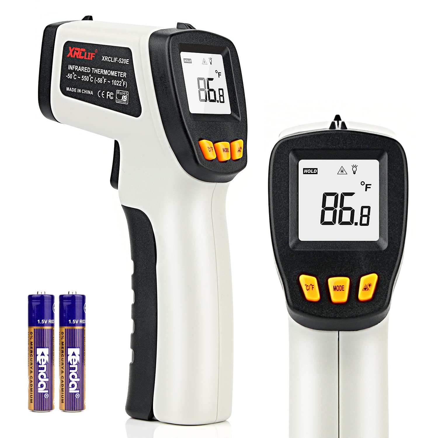 Buy Digital Laser Infrared Thermometer Gun, 58°F to 1022°F (50°C to 550°C) NonContact Laser