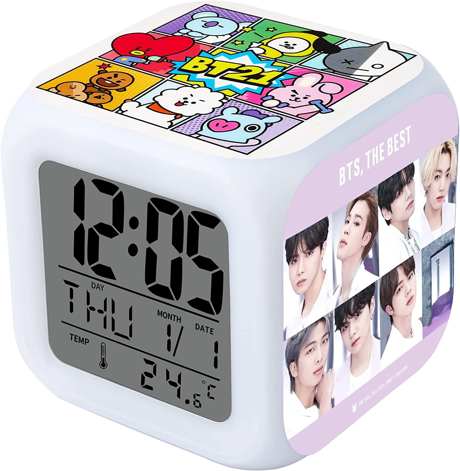 See full amazon price history chart for SAMVARDHAN Plastic Colorful Led Digital Alarm Clock, for BTS Color Night Light Clock to Wake Sleep, Easy-to-Set 3-Sided Patterned Cube, White SAMVARDHAN Plastic Colorful Led Digital Alarm Clock, for BTS Color Night Light Clock to Wake Sleep, Easy-to-Set 3-Sided Patterned Cube, White (B0C6FKPBWD) Amazon Price History, Amazon Price Tracker
