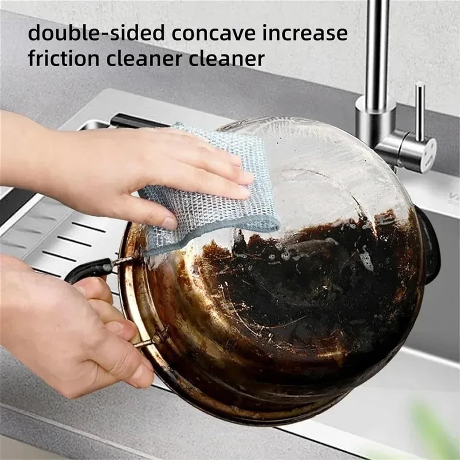 Balleta Paño de Cocina mágico, paños Limpieza Alambre Plateado, paño Lavado Platos, Toallas Gruesas Doble Cara, Trapos Acero, 20/1 Uds(20PCS,Double Layer)