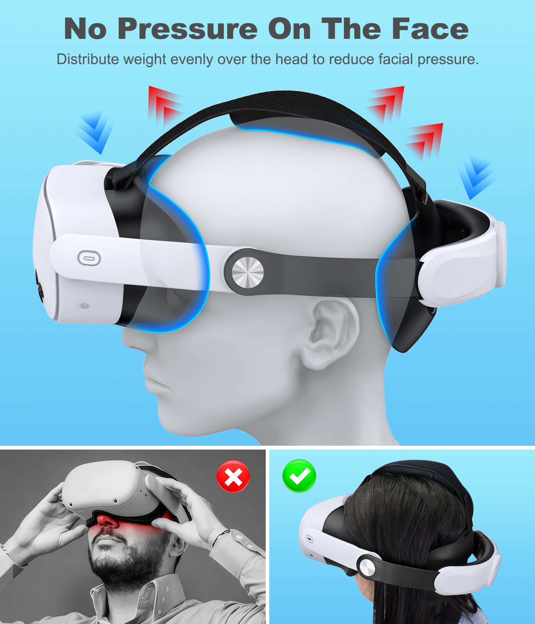 Amazon.com: Adjustable Head Strap for Meta Quest 3S/Quest 3/Quest