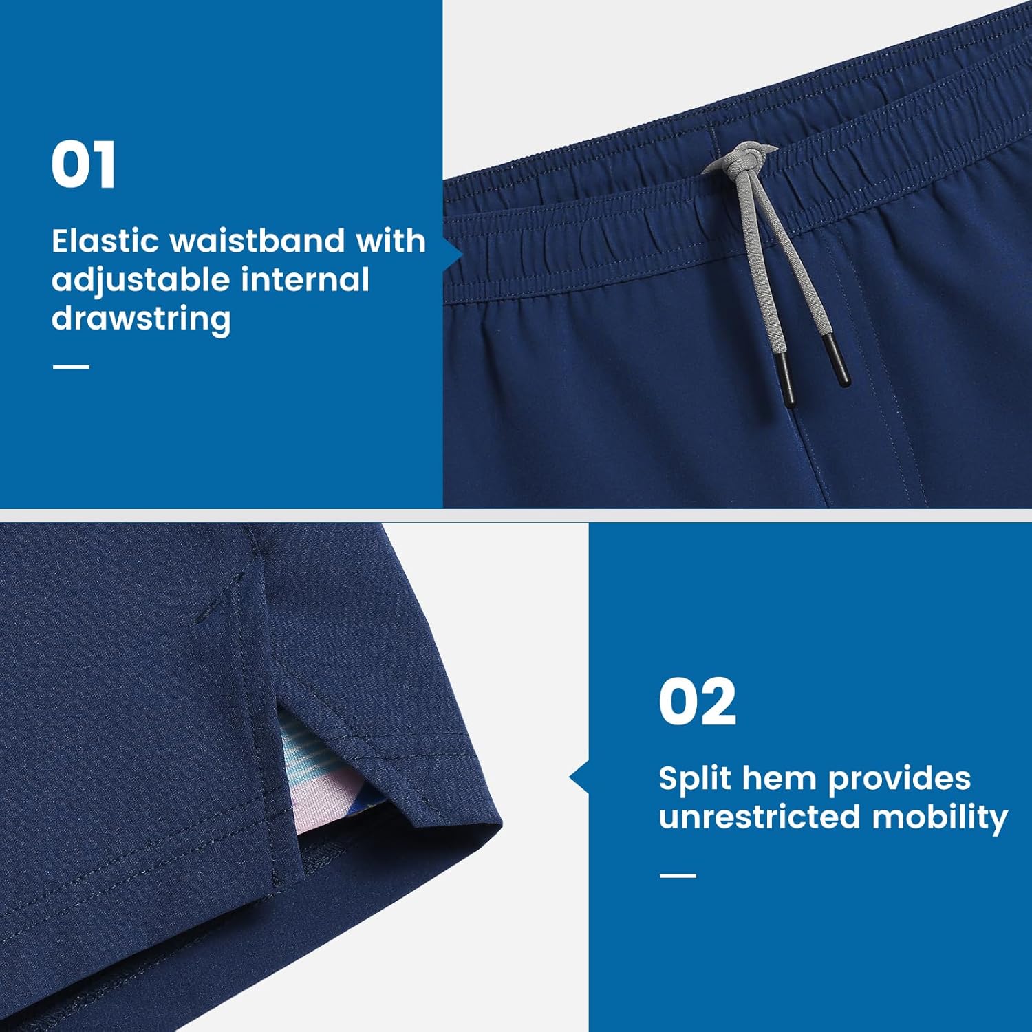 maamgic Gym Shorts for Men 7 inch Inseam with Liner Stretch 2 in 1 Workout Shorts Men Quick Dry Athletic Running Shorts - Image 3