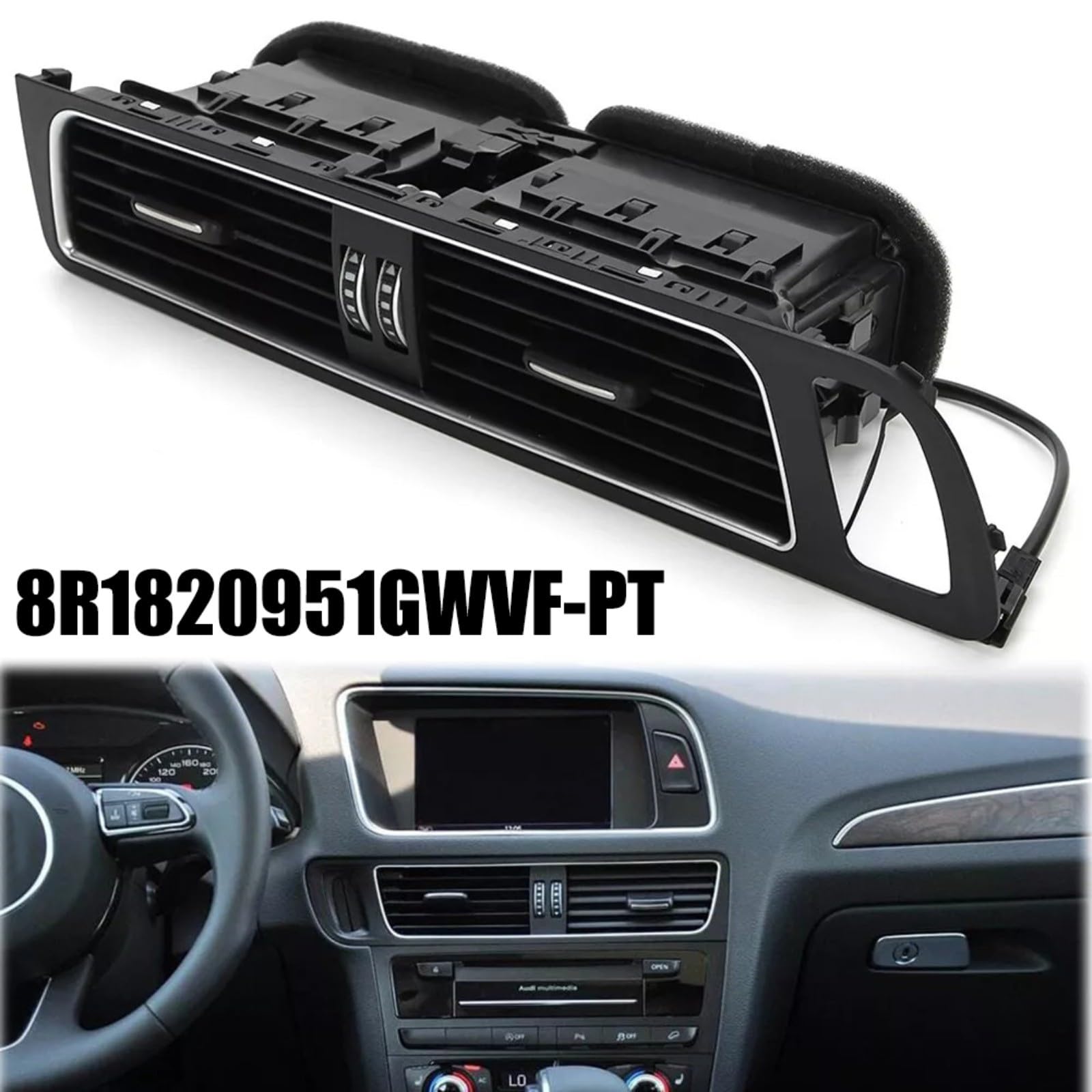 Cubierta de rejilla de ventilación central para salpicadero delantero, para Q5 2009-2018 vehículos de conducción a la izquierda, protección decorativa interior del coche