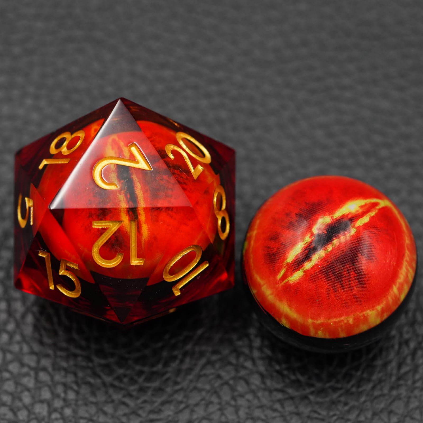 Dungeons and Dragons DND Dice D20, Moving Eyeball Liquid Core Dice Set D&D 33MM Oversized D20 Single Sharp Edge Resin dice with Gift Case, Polyhedral Dice for Role Playing Game