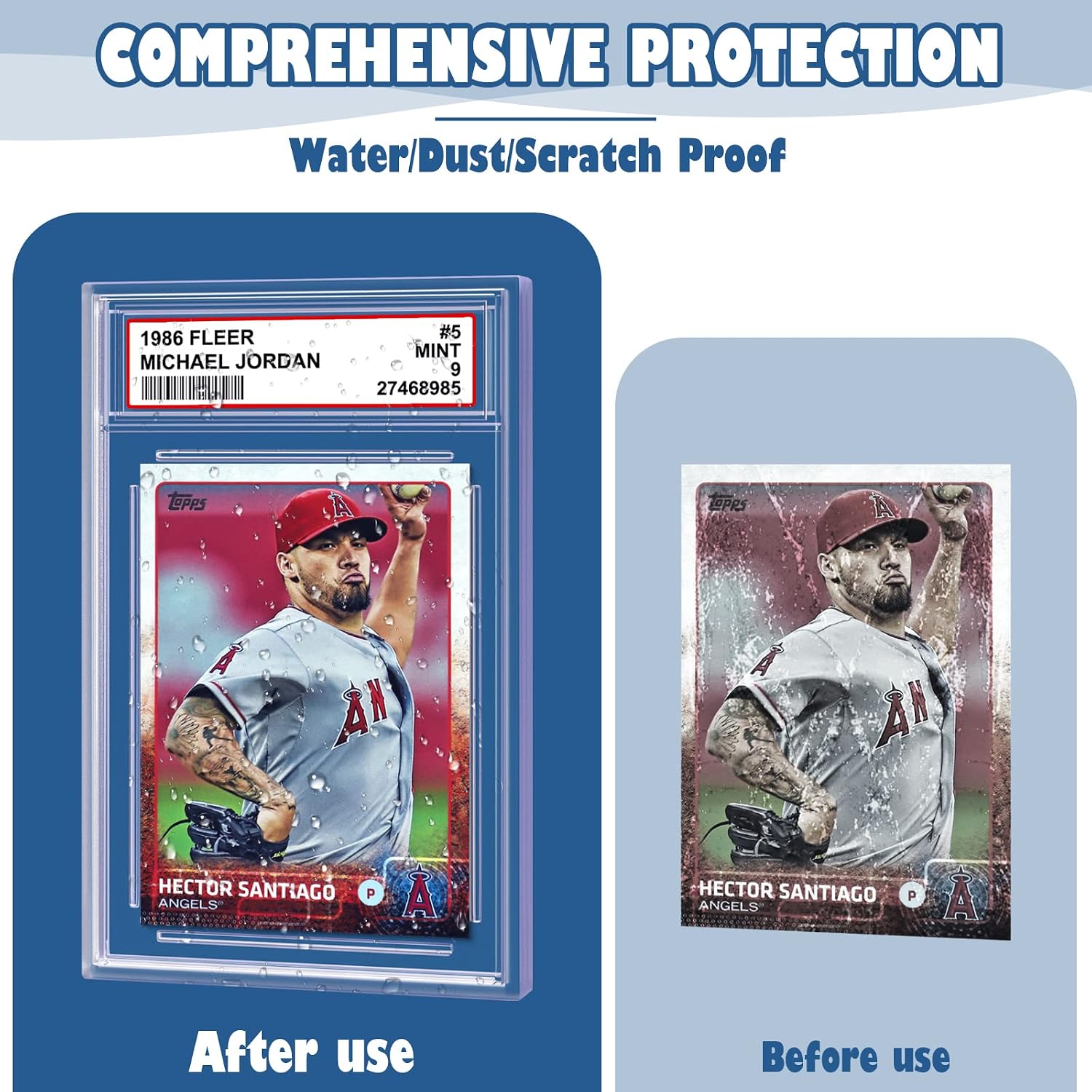 100 PCS Card Case Holder for Trading Cards, Acrylic Graded Card Slab Baseball Card Protectors with Label Position Fit for YuGiOh, MTG and Sport Cards