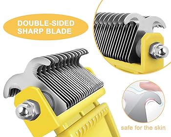 Pecute Pet Demattng Tool 2 Pack - Double Sded Undercoat Rake