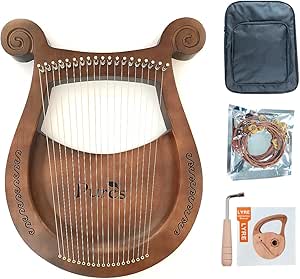 Lyre Harp, 19-String Solid Body Angel Lyre With Tuning Wrench, Retro Style, Gifts For Beginner (19 Strings)