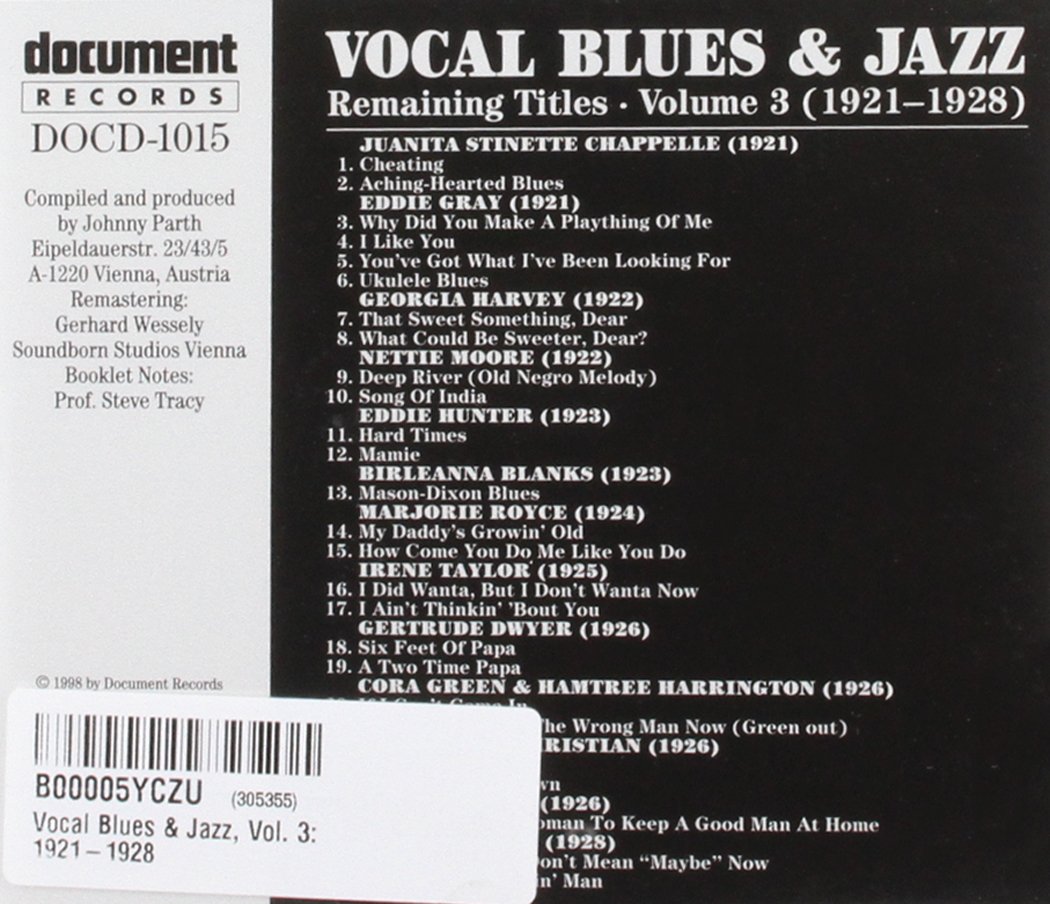 Vol. 3-Vocal Blues & Jazz