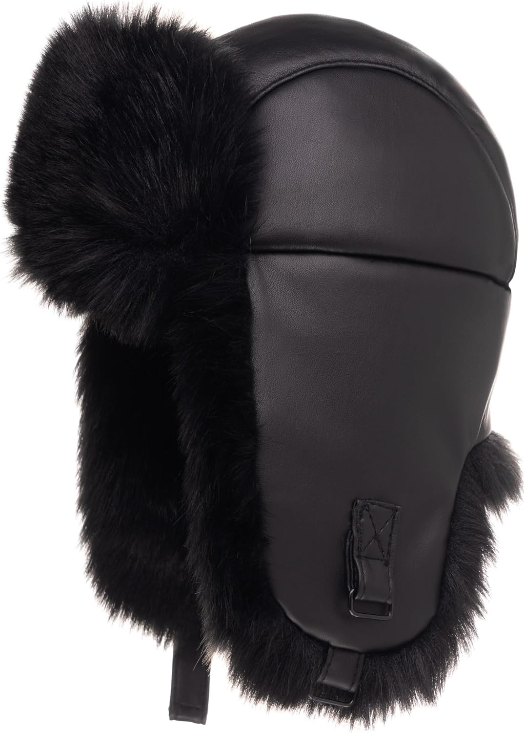 Futrzane Leather Trapper Hat - Ladies Russian Hats with Ear Flaps - Warm Ushanka