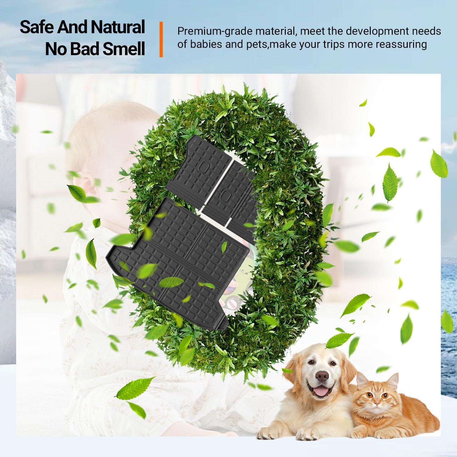 powoq Cargo Mat Compatible with 2022-2025 2026 Tucson Trunk Mat Cargo Liner TPE All Protection Trunk Liner Backrest Replacement for 2022-2025 2026 Tucson Accessories