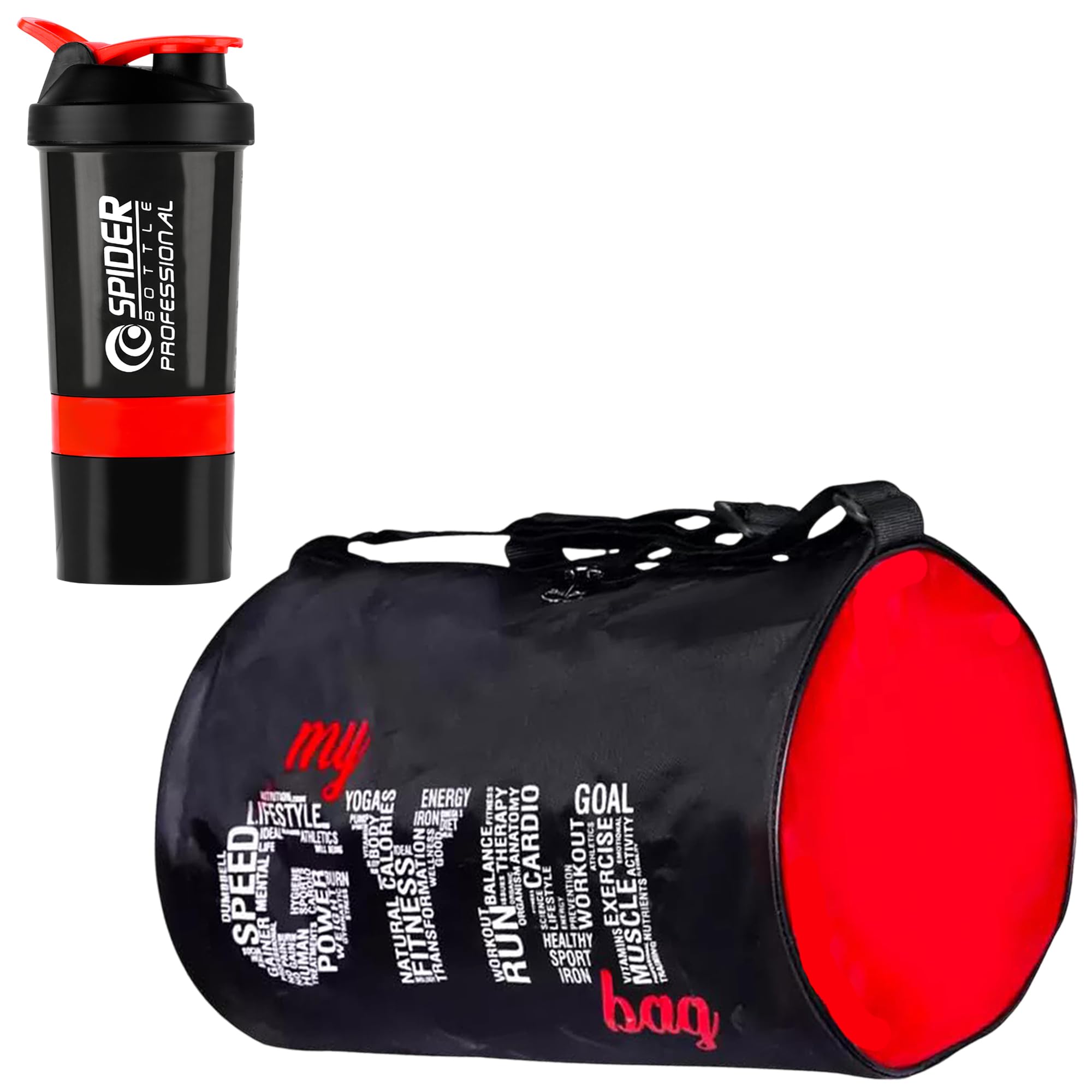 FIT Focus 2025 New My Gym Bag(Red) & Protien Gym Shaker Bottle Combo for Men & Women. Sports Duffle Bag with 20L Capacity Gym Protein Shaker Bottle 500ML. (Red)-image-48