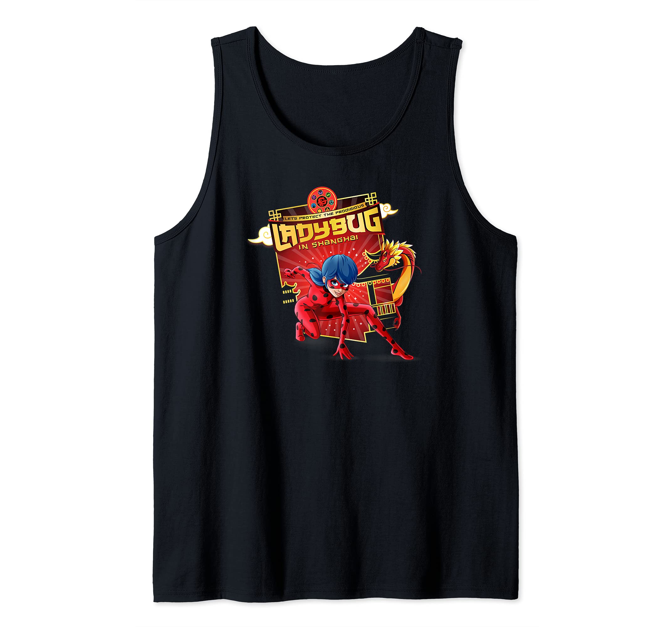 Miraculous Shanghai Ladybug Ready to Fight Tank Top, Black