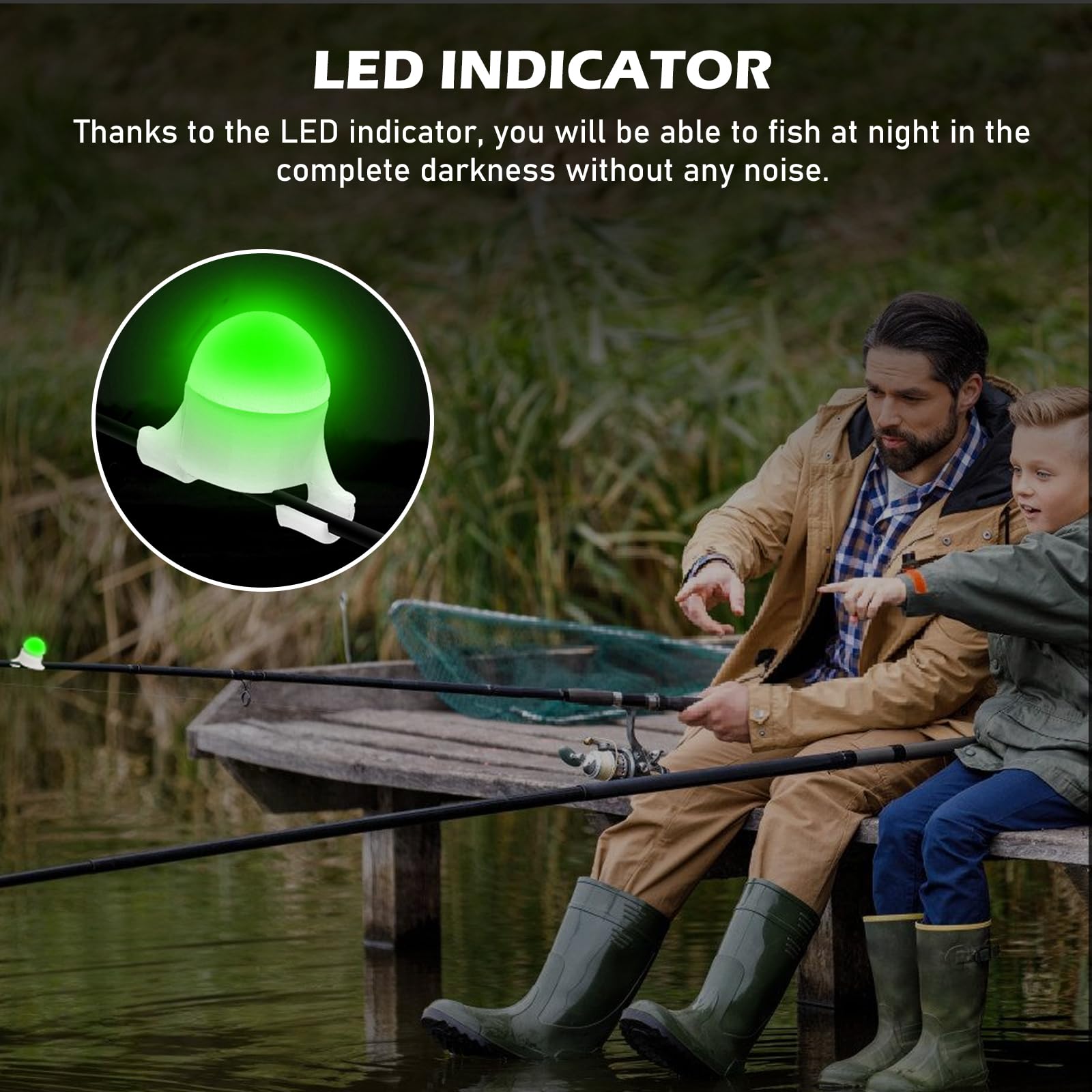 Détecteurs de touche électroniques sensibles LED Lot de 10 pour la pêche