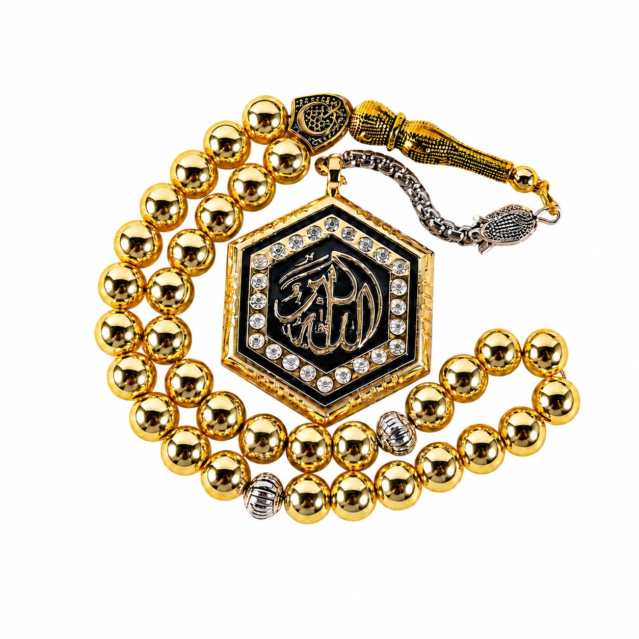 Eisenstein Tasbih 33 Perlen für Männer, Iron Stone Misbaha Gebetskette mit Geschenkbox, Tasbih-Style Prayer Beads Geschenk zu Ramadan Eid Geburtstag Vatertag