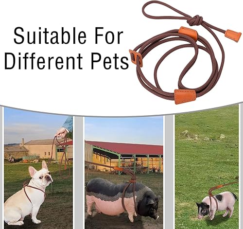 Miniatura 8 de Arnés y correa de cerdo, arnés ajustable para cerdo estilo infinito, suministros para caminar y trotar mascotas, también se adapta a cerditos