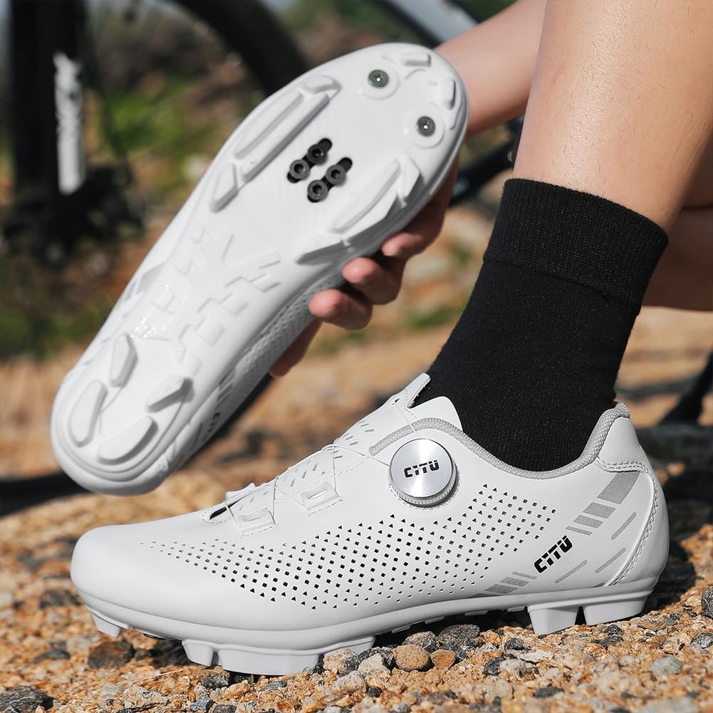 Fahrradschuhe Herren Damen Outdoor MTB Radschuhe Adulta Atmungsaktive Mountainbike Schuhe Kompatibel Mit SPD-Stollen mit 2 Loch Cleat System