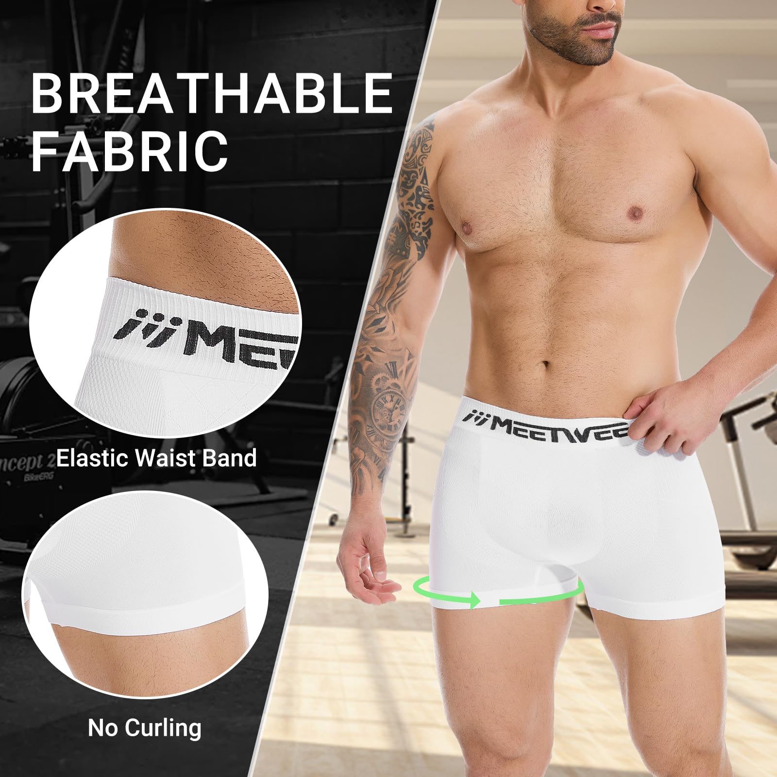 MEETWEE Leggins de Compresión para Hombre Running Fitness Yoga