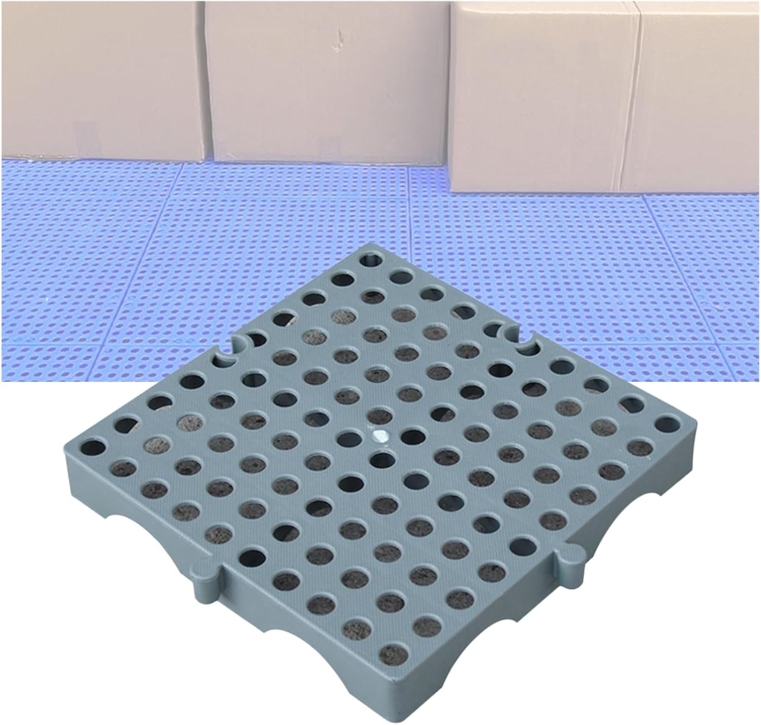 Plastic Pallet, Blue Breathable Grids Polyethylene Pallet, Lightweight Floor Pallet Article Rack, Easy Stack Tray Platform Garage Supermarket Basement (Color : Red-7.9x7.9x1.2in, S