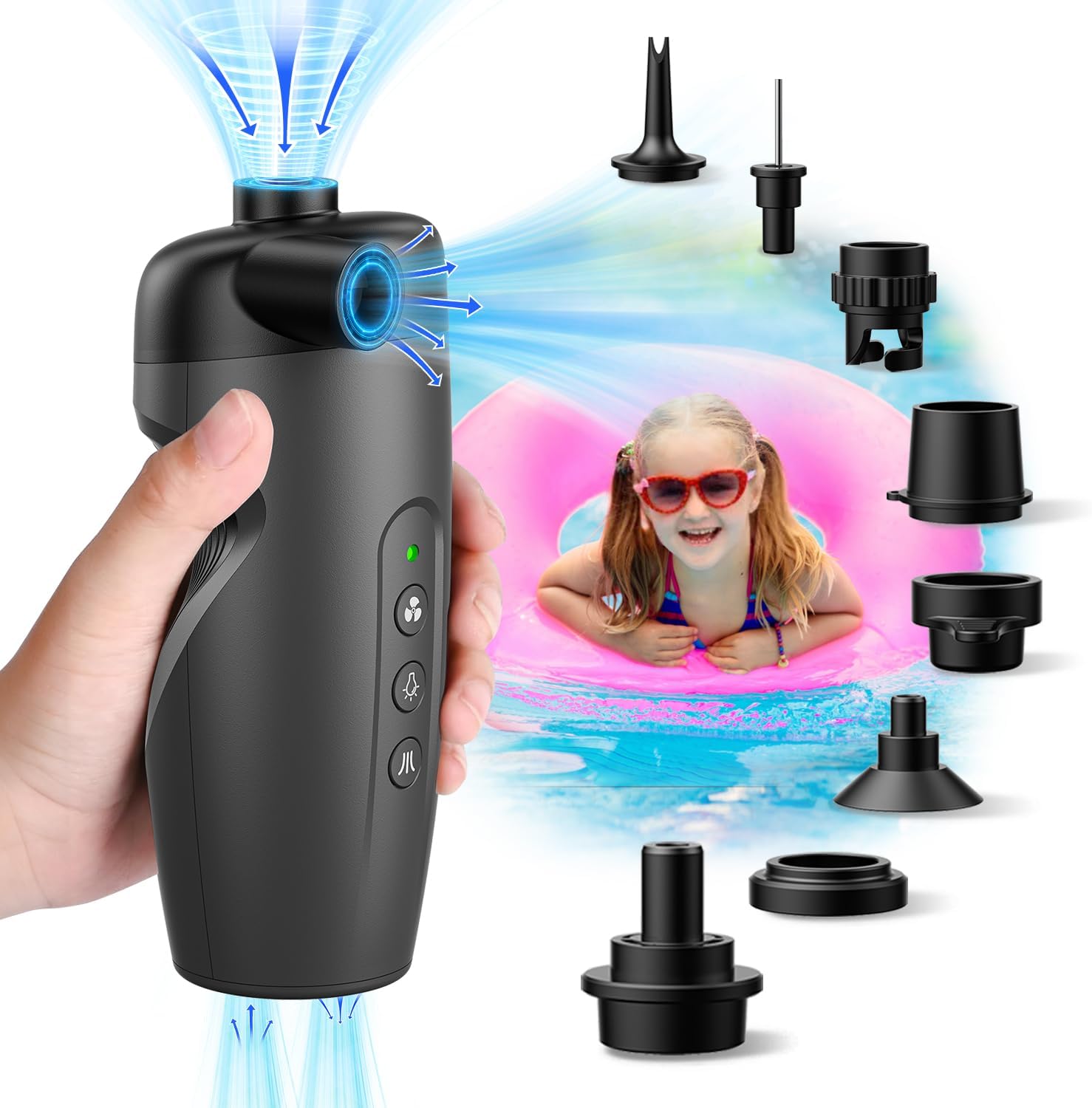 Portable Electric Air Pump for Inflatables (20PSI) 3000mAh Battery