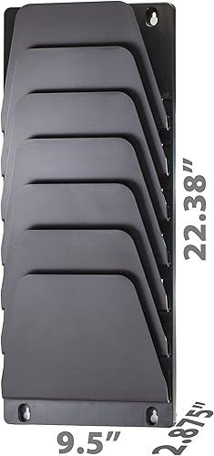 Miniatura 3 de Officemate Archivador de pared, cartalegal, 7 bolsillos, negro (21505)