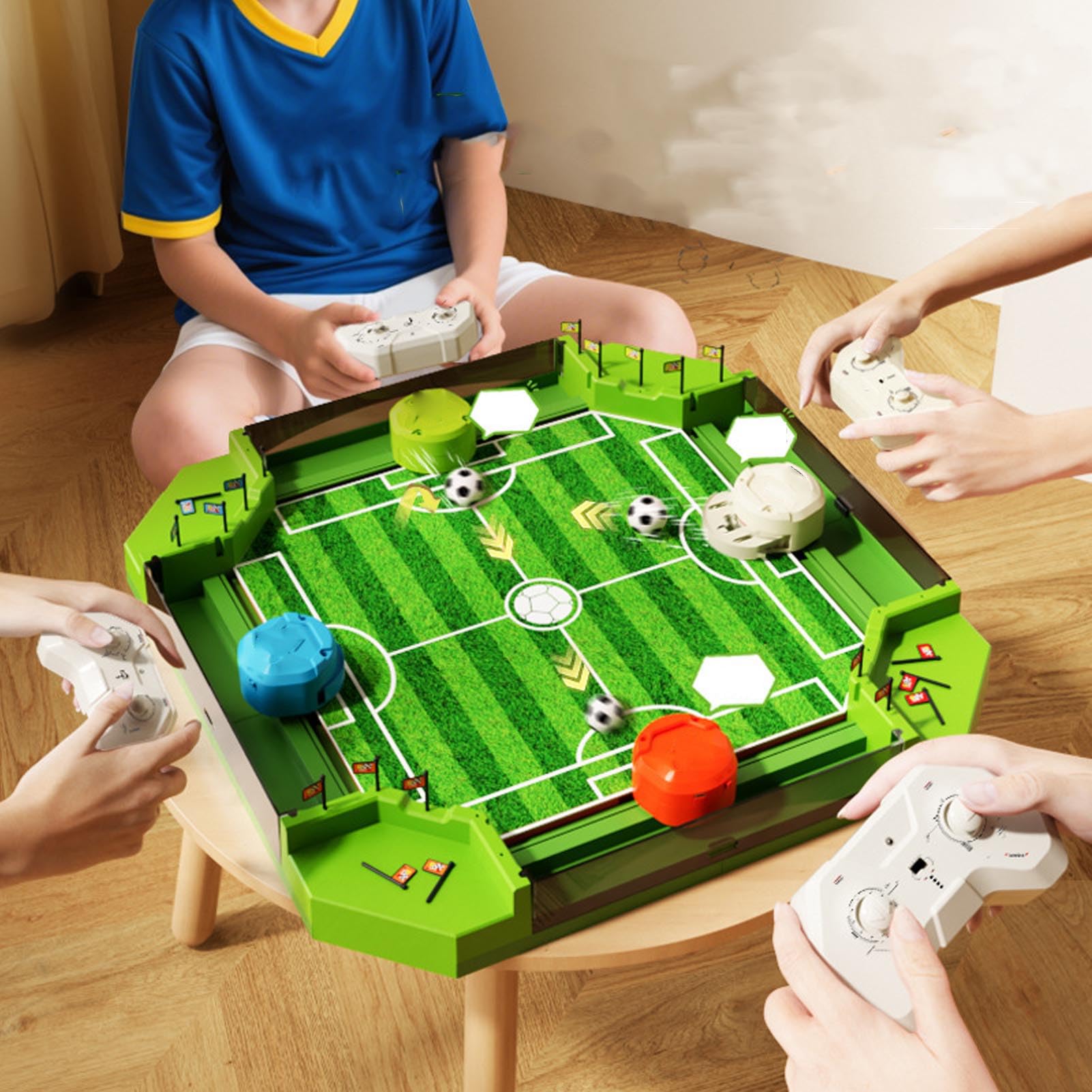 Chrees Fußball-Brettspiel, Ferngesteuertes Tischfußballspiel, Desktop-Fußball-Brettspiel mit 2 AA-Batterien für eine Einzelne Fernbedienung, für Spielzimmer, Heimparty