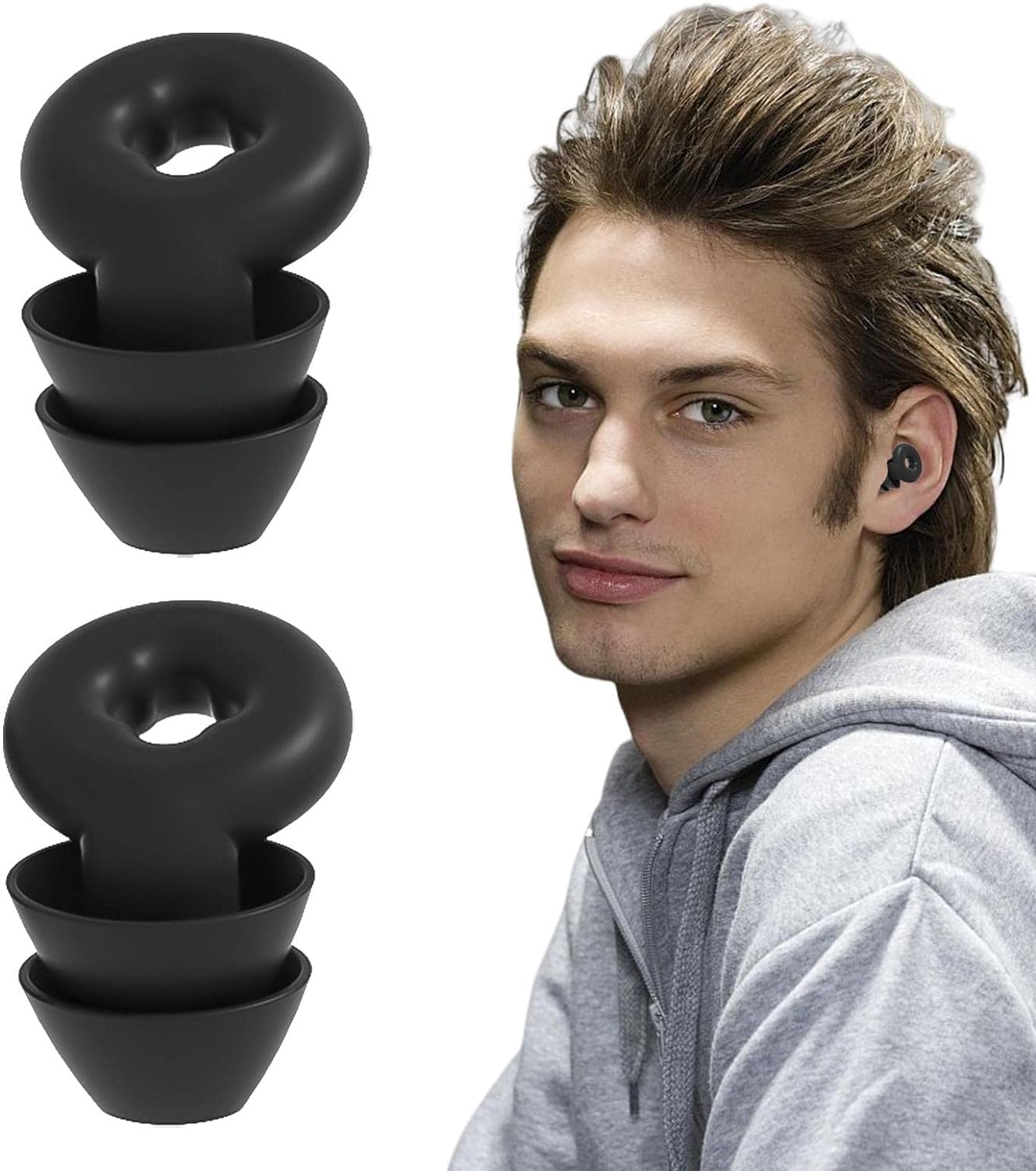 AMERTEERSilicone Noise Cancelling Earplugs | Ear Plugs Noise Cancelling for Enhanced Performance and Concentration | Super Soft, Reusable Noise Cancelling Earbuds for Sleep