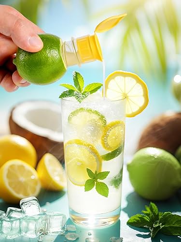 Miniatura 6 de Exprimidor de limón con tapa de rosca, 4 exprimidores manuales con filtro, exprimidor portátil de cítricos para limón, lima, naranja, exprimidor de