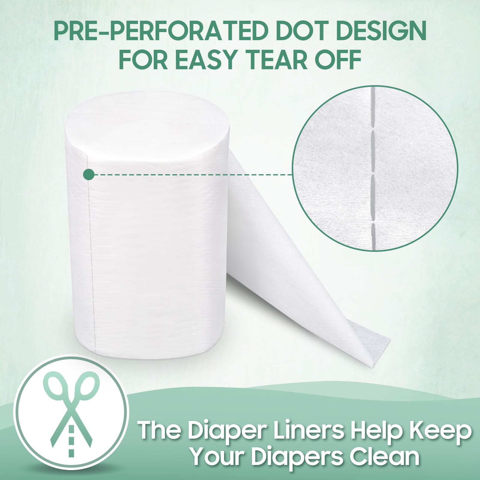 Sonew 100pcs/roll doublures de couches jetables pour bébé, doublures de couches pour bébés jetables en bambou non parfumées biodégradables