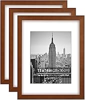 Vista 19 de Juego de collage de marcos de fotos de granja de 5 x 7, cepillo de alambre rústico negro texturizado, borde de madera texturizada, vidrio plexiglí