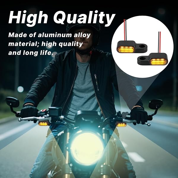 JiaHeHe 2 Stück Mini Motorrad LED Blinker 12V E24 E Geprüft Mit 3 LED, Kompakte Aluminium Microblinker IP67 Wasserdicht, Mini Motorrad Blinker Mit E Nummer, Universal 12V Blinklicht - 4