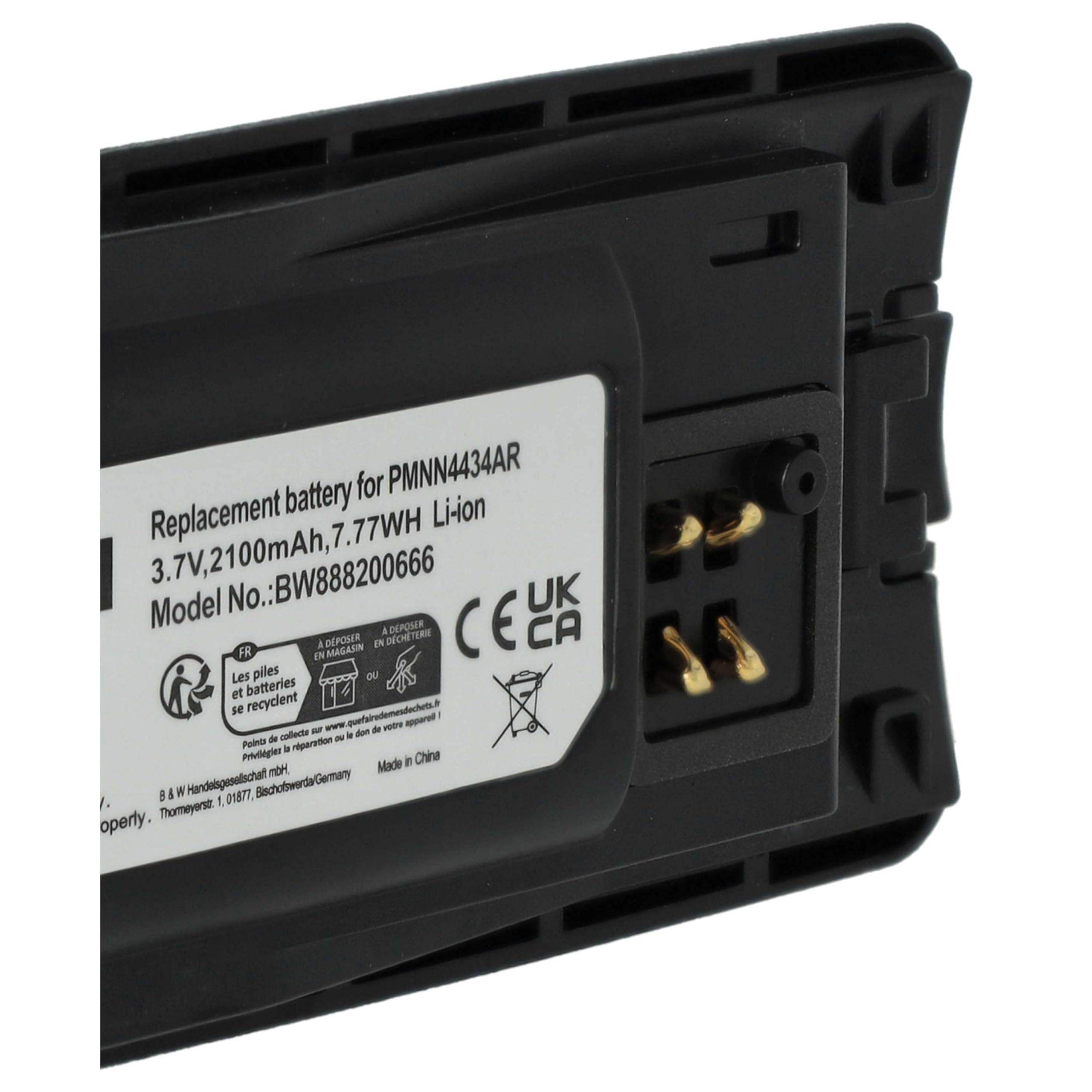 vhbw 2X batería Compatible con Motorola RMV2080, XT660, RVA50, XT600, XT600d, XT460, XT420, XT220 Radio (2100 mAh, 3,7 V, Li-Ion)