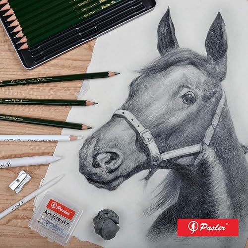 Miniatura 7 de Juego de lápices de grafito de bocetos que abarca 12 grados (3H, 2H, H, HB, 2B, 3B, 4B, 5B, 6B, 7B, 8B, 9B) lápices preafilados