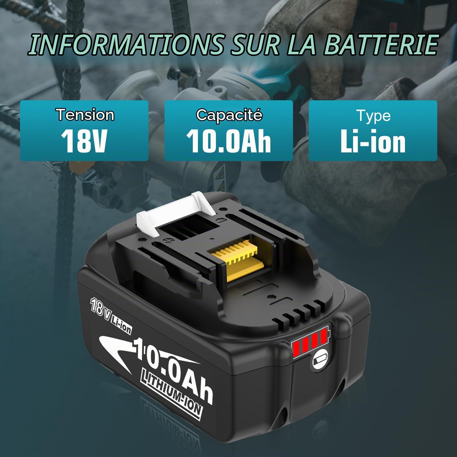 2 x 10000mAh/10,0 Ah Compatible pour Makita Batteries 18V