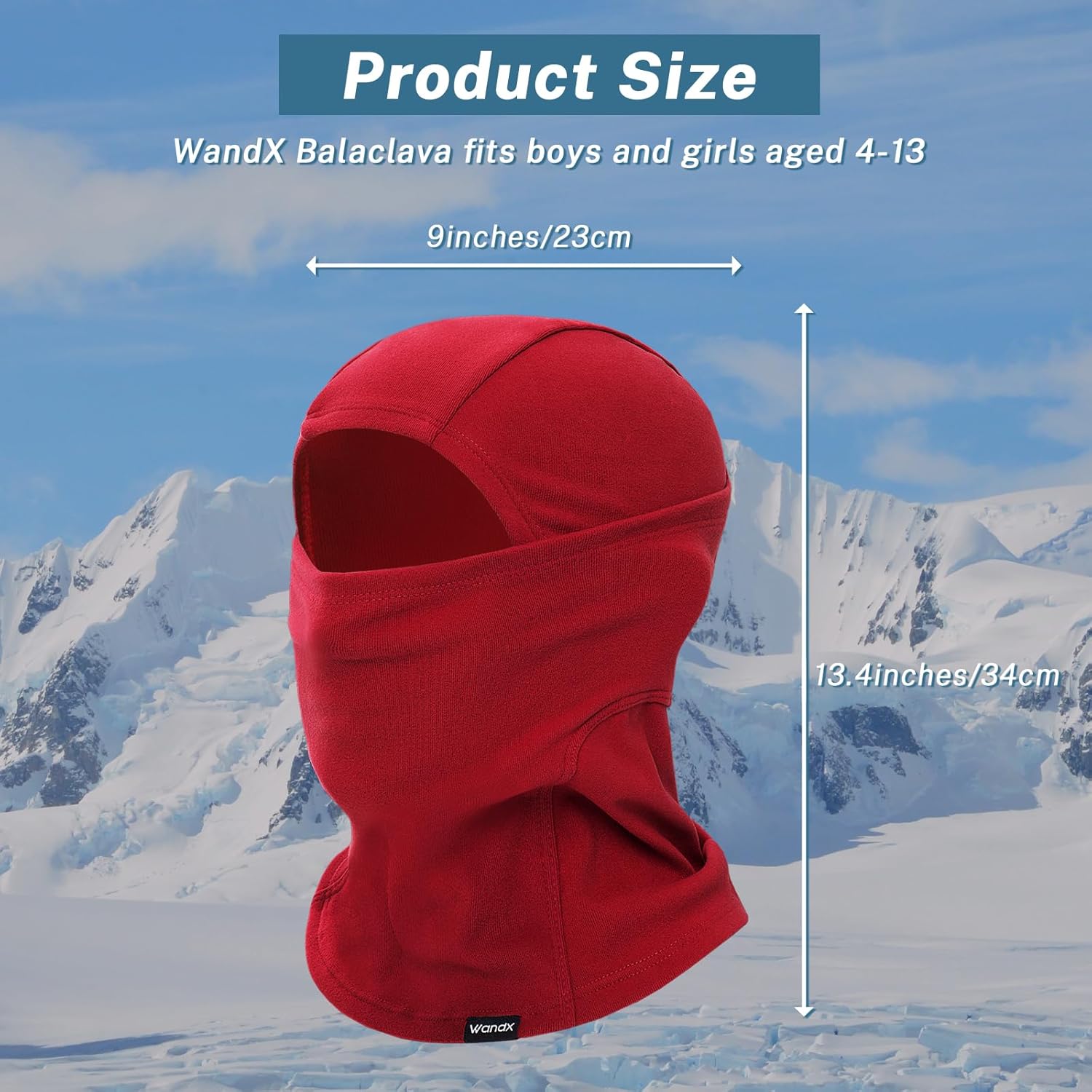 Wandx Winter Balaclava Ski Mask for Kids Windproof Ski Face Neck Warmer for Cold Weather Winter Outdoor Sports - Image 2