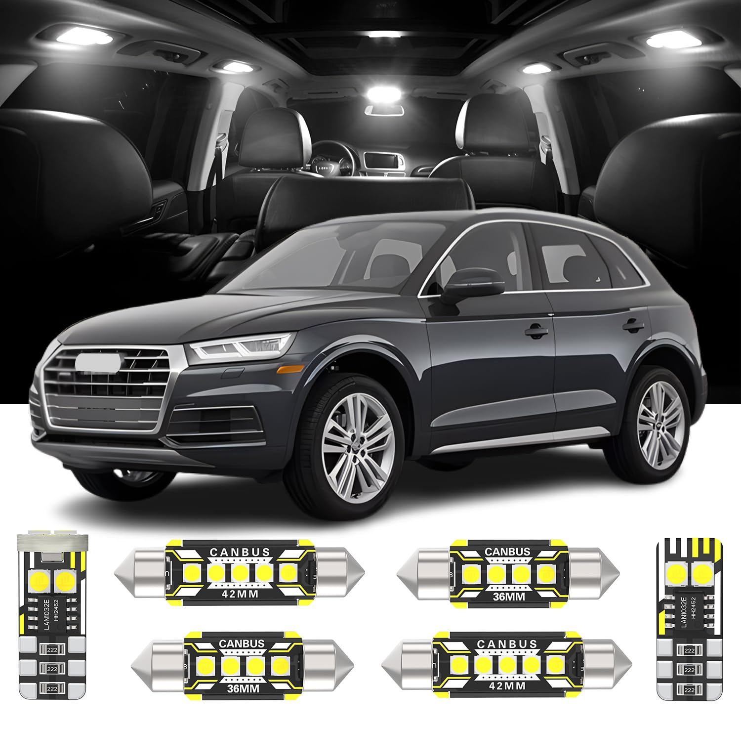 Audi Q5 8R interior LED kit 6000K White L@@K