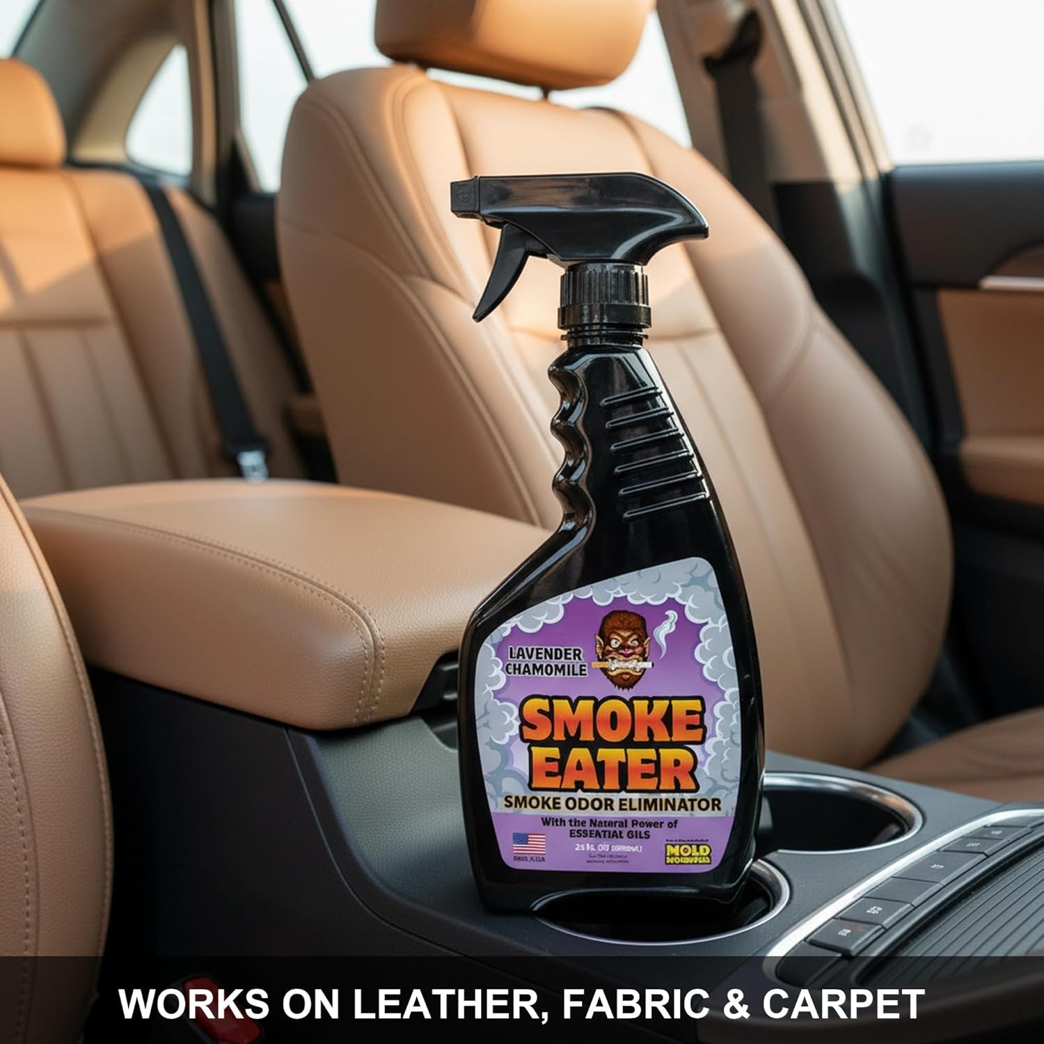 Smoke Eater Odor Eliminator Spray, Lavender, 22 oz — Breaks Down Smoke Odor at the Molecular Level — Works on Fabric, Cars, Furniture — Made in USA