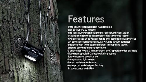 Miniatura 9 de Nitecore HA11 Faro AA ultraligero de doble haz - 240 lúmenes