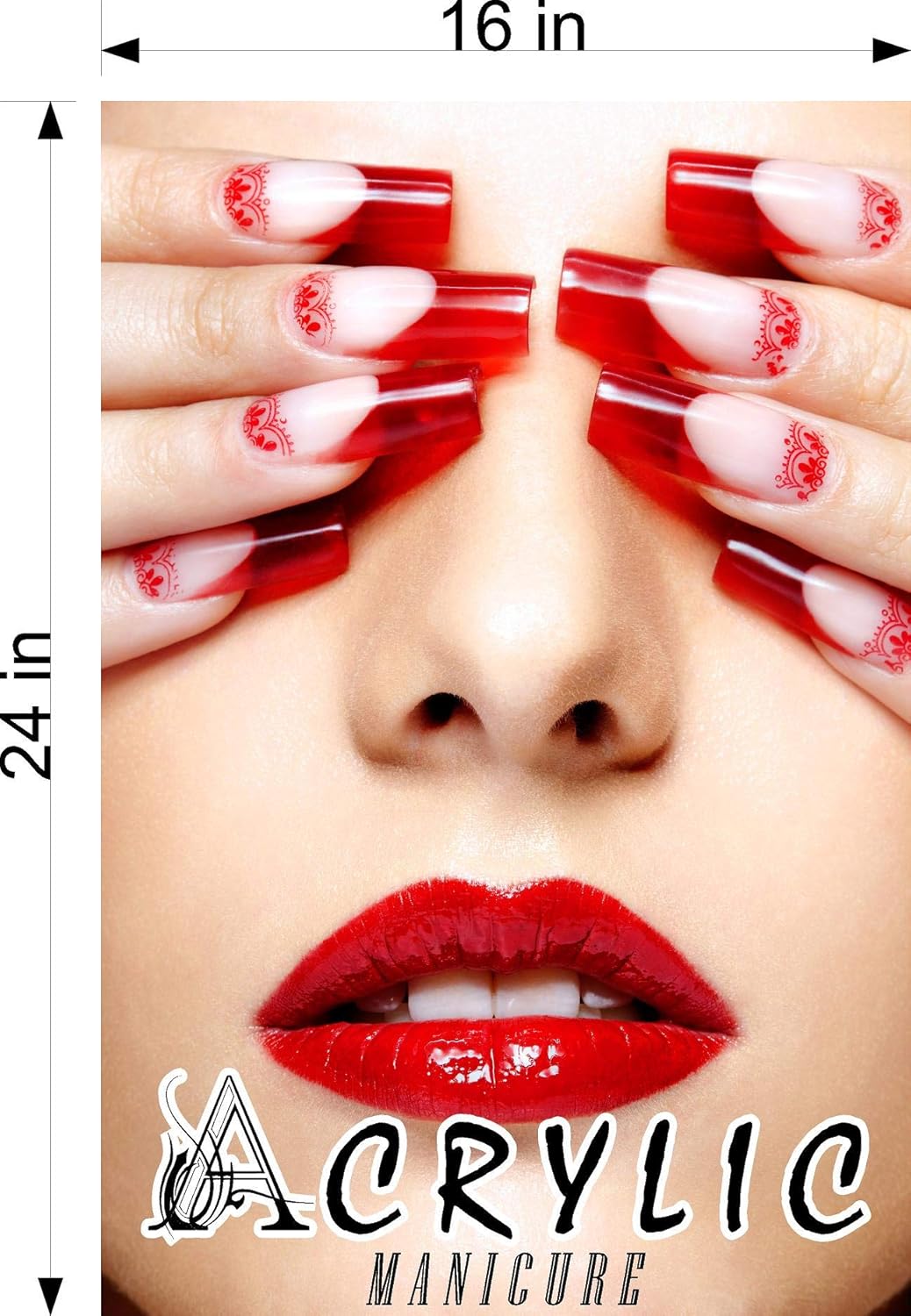 NAILSIGNS.com Acrylic VI Pedicure Nail Salon Sign Advertising Marketing Décor Vertical (PHOTO-REALISTIC PAPER POSTER Matte Non-Laminated [INDOORS], 24")