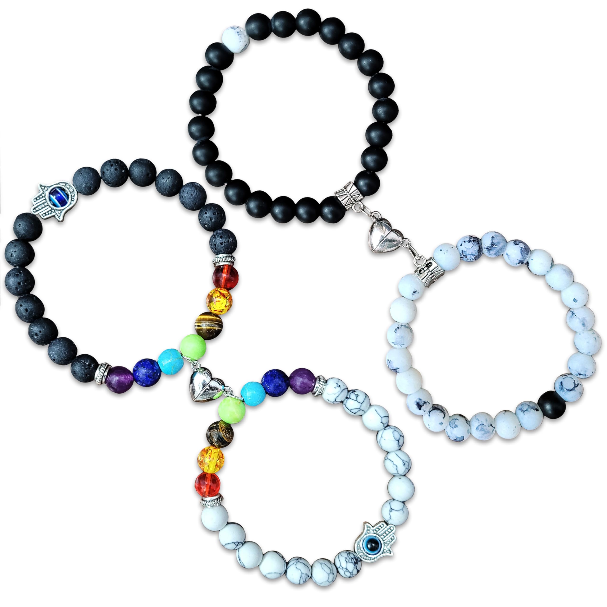 INDIKONB Magnetic Couple Bracelets | Matching Heart Love Bracelets For Couples, Friends | Set Of 2 | Glass Beads Bracelets For Unisex Adult (B0D17SW9X9) Amazon Price History, Amazon Price Tracker