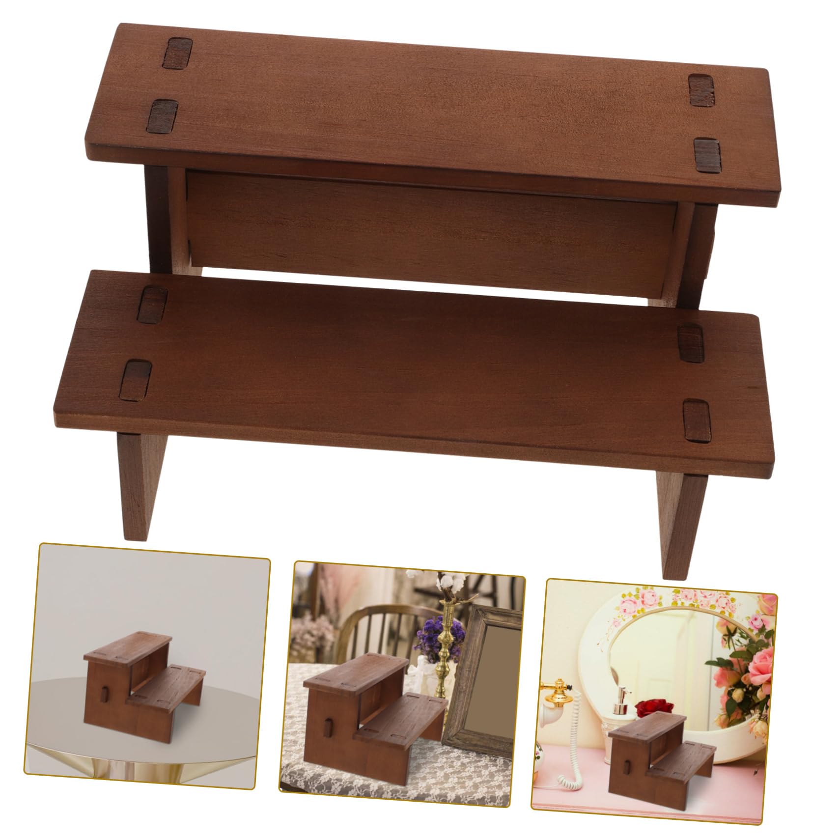 Beaupretty 2 Stück Holz Schmuckständer Multifunktionaler Organizer für Armbänder Uhren und Haarspangen Stabiler Stufiger Tischdisplay für Schmuck und Zubehör für Persönlichen und Gewerblichen