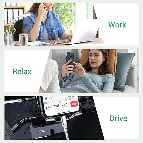 Miniatura 7 de Aolcev Cable USB-A a Micro USB, cable de carga rápida brillante de 5 pies, cable de carga de velocidad de transferencia de 480 Mbps, cable micro USB