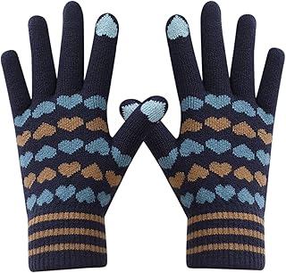 Ski Gloves Mittens Men Women Can Enable Screen Gloves Warm Knitted Gloves Mittens Winter Keep Warm Knitting Heart Printing Golves Students Outdoor Riding Hiking Mittens Gloves Mittens Women