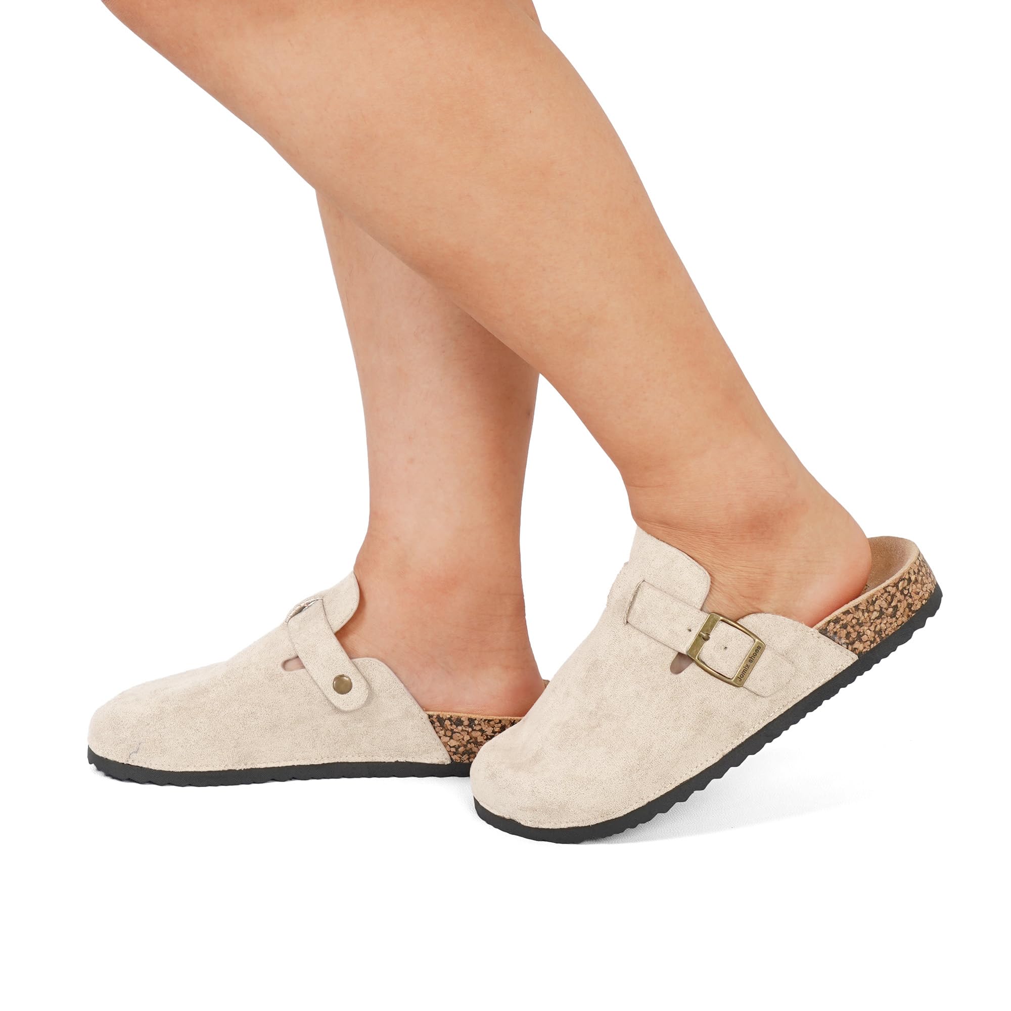 JOMIX Sabots Femme avec Boucle Sandales Femmes Élégant Chaussures à Semelle en Liège Confortable pour Intérieur et Extérieur