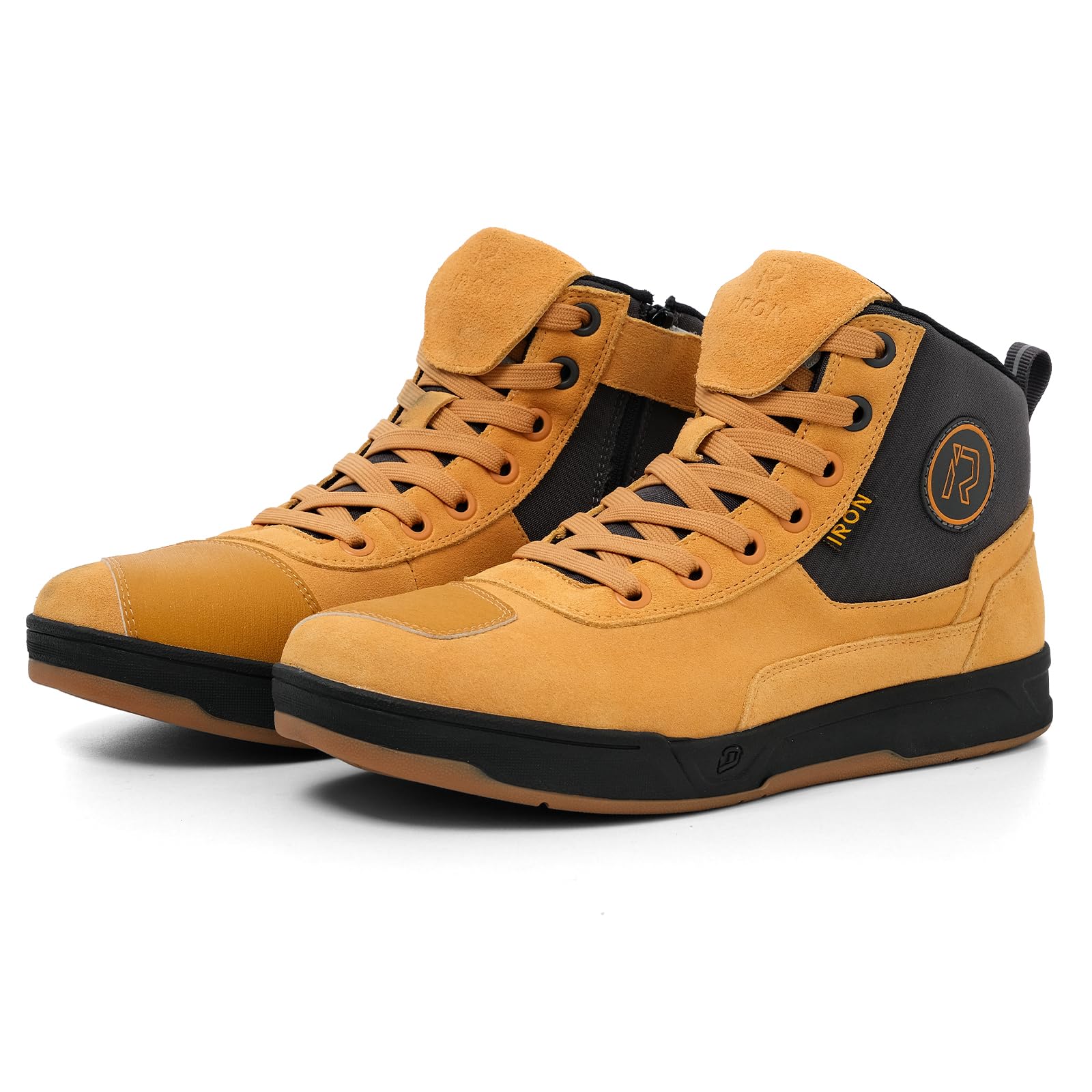 IRON JIA'S Chaussures Moto Bottes Moto Hommes, Adaptées à Toutes Les Saisons Imperméables Antidérapantes Respirantes à la Mode et Cnfortables Noir