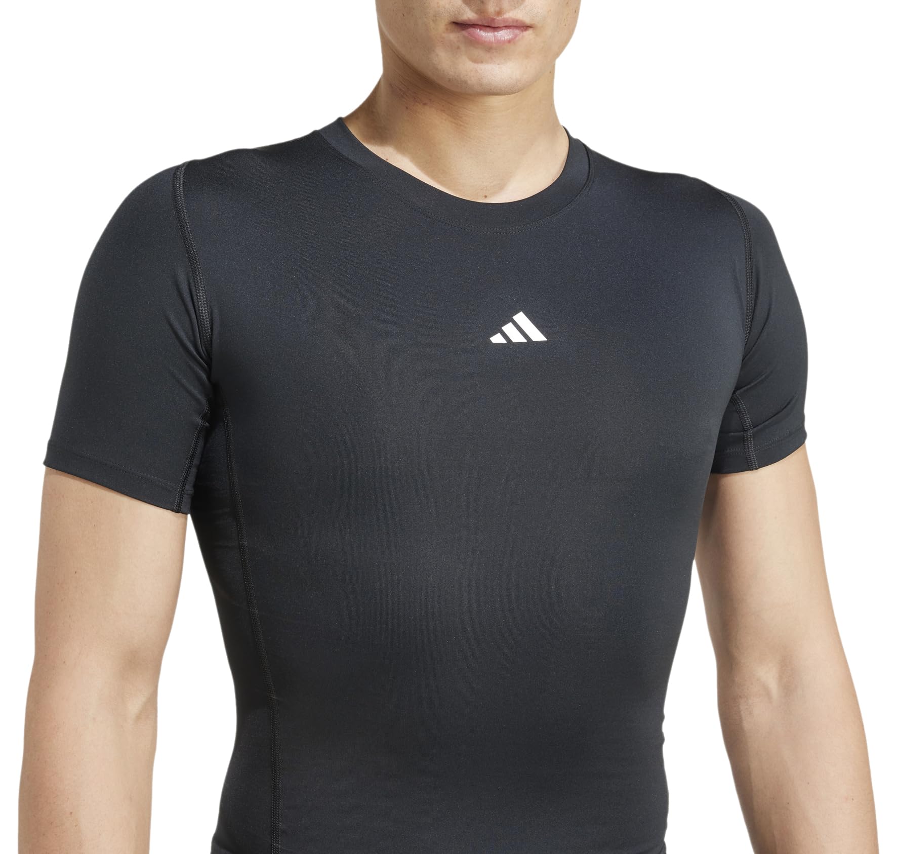 adidas Men T-Shirt da Allenamento Techfit Compression 3-Stripes