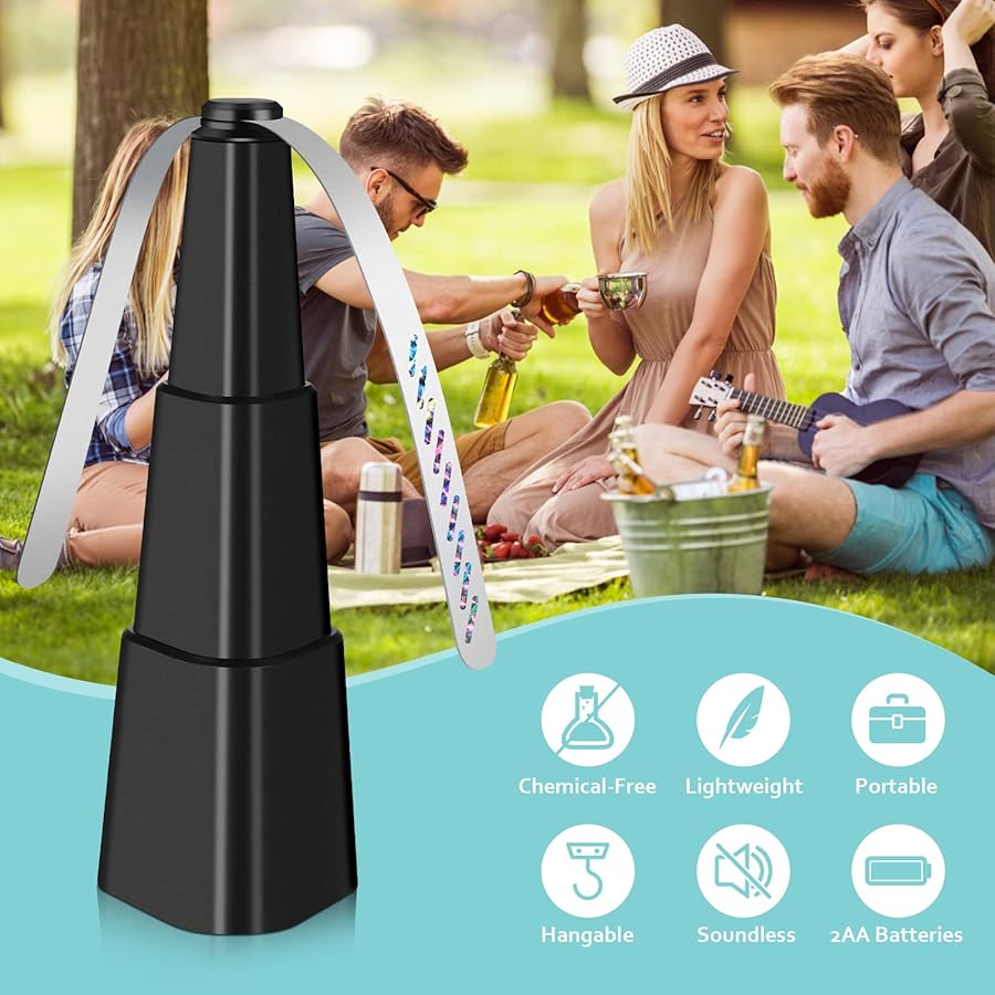 Fly Fans for Tables, Fly Fan Outdoor Indoor Keep Flies Away, Table Top Spinner with Holographic Blades, Flies Deterrent for Picnic, Restaurant, Party, Home, BBQ (4 Pack) - image 2