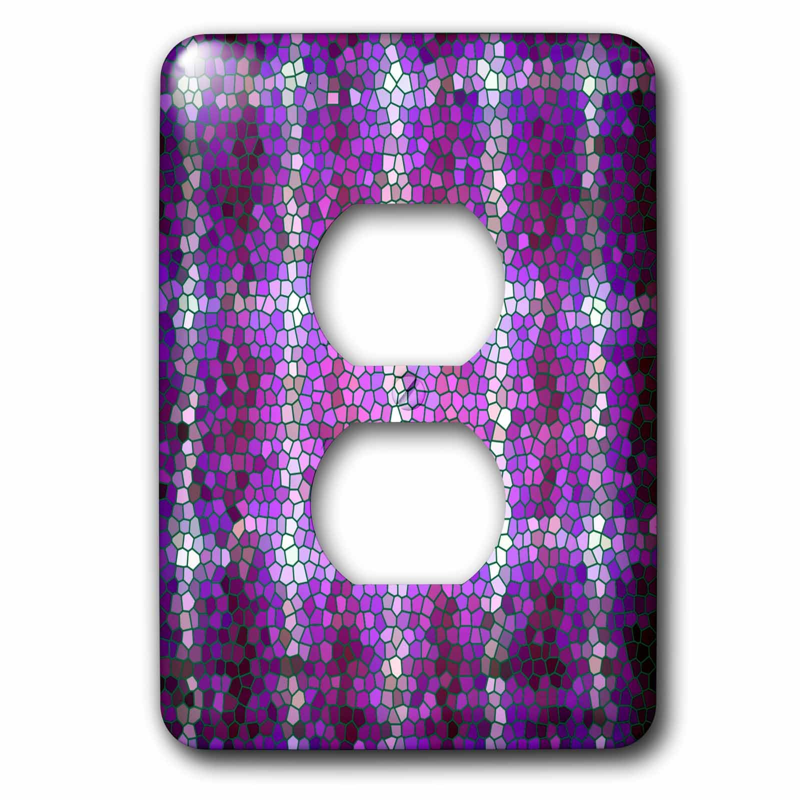 6 taches en verre en violet plaque de prise double pour deco